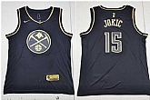 Nuggets 15 Nikola Jokic Black Gold Nike Swingman Jersey,baseball caps,new era cap wholesale,wholesale hats